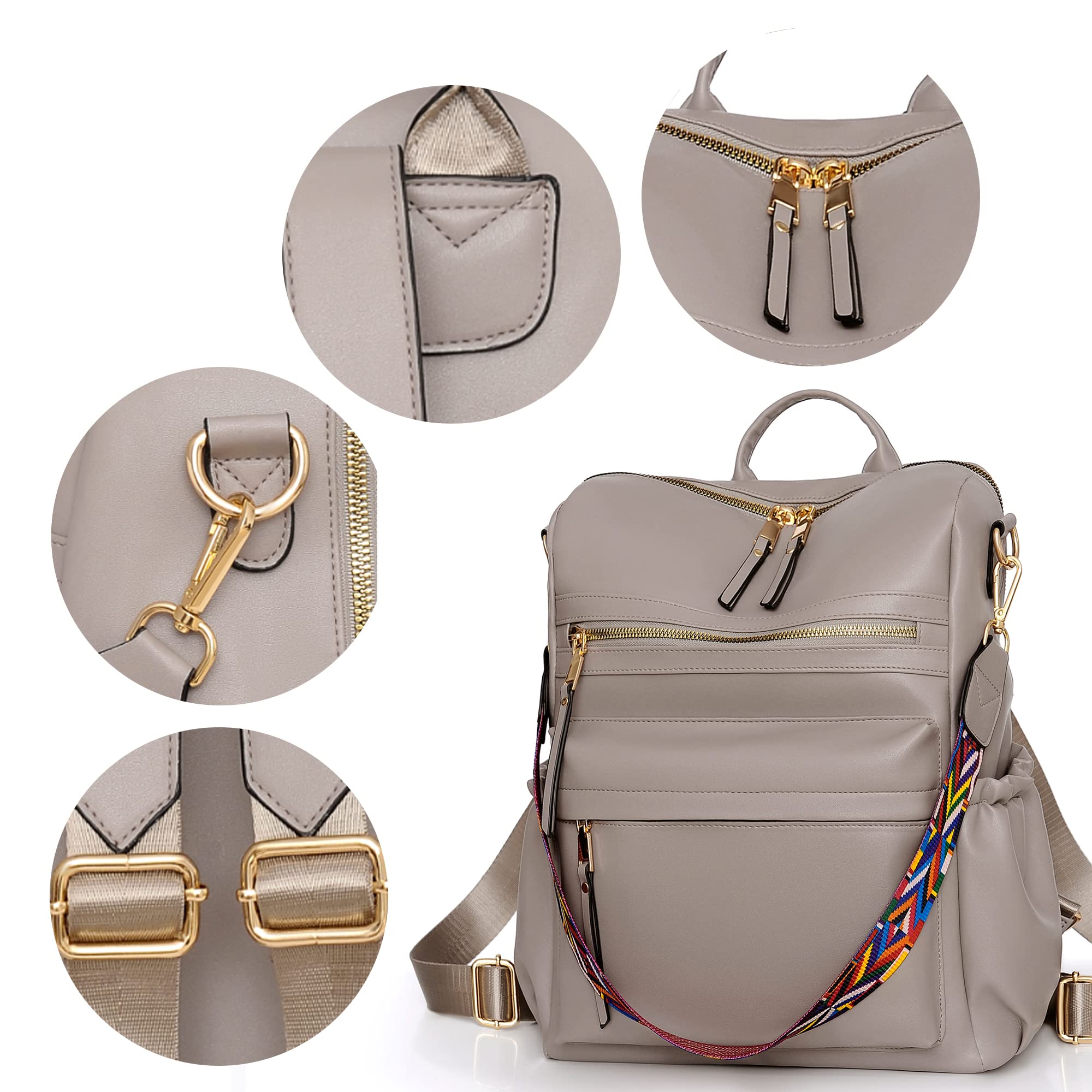 Dora & Liz Women's Leather Backpack Purse - Stylish Travel Shoulder Bag for Ladies, Designer Fashion Backpack for Work, School & Daily Use