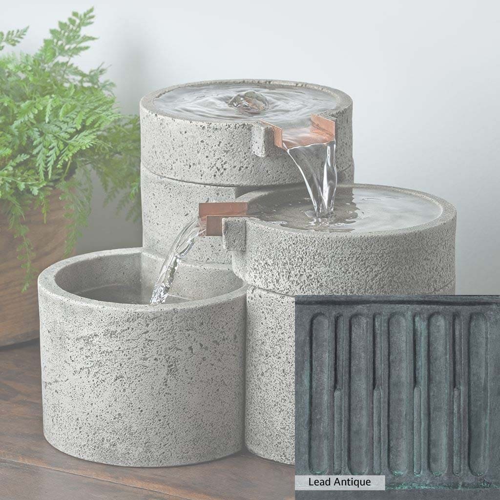 Campania International Venn Fountain - Outdoor Garden Water Fountain with LED Lights - Perfect for Patio, Yard, and Landscape Decor