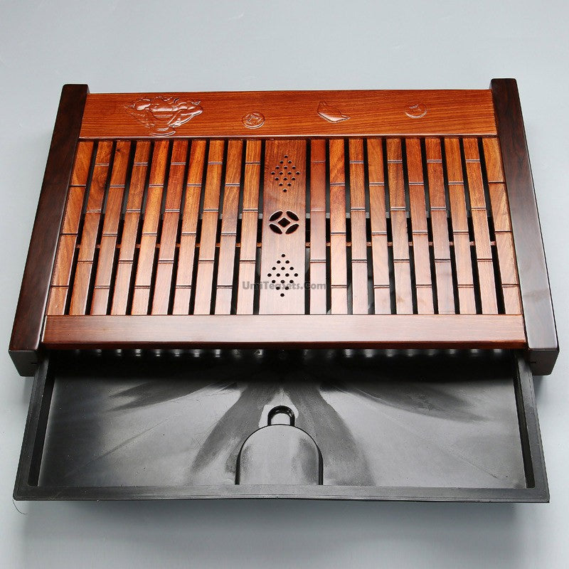 Premium Natural Rosewood Gongfu Tea Tray - Handcrafted Chinese Tea Ceremony Tray for Brewing, Serving & Display - Perfect for Home, Office & Tea Shops