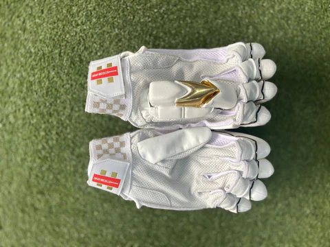 Gray Nicolls Gold Edition Adult Cricket Batting Gloves - Premium Leather Protection for Cricket Players - Perfect for Practice & Match Play