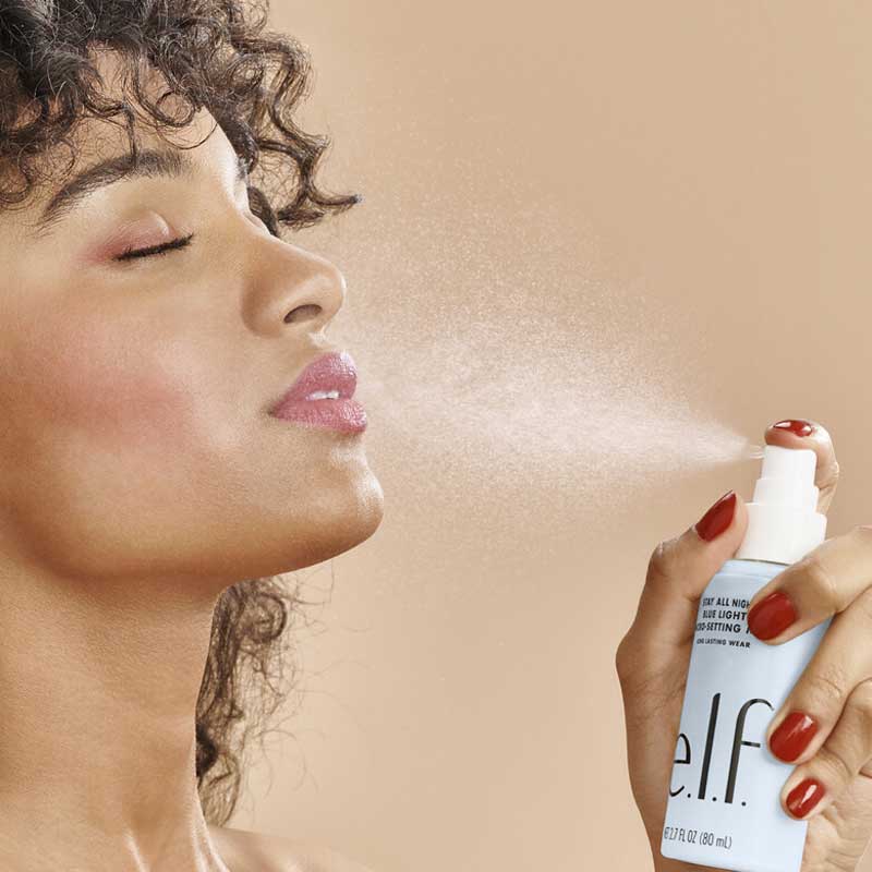 e.l.f. Stay All Night Blue Light Micro Fine Setting Mist - Long Lasting Makeup Setting Spray for Face, Hydrating & Oil Control - Perfect for Office, Travel & Night Out Makeup