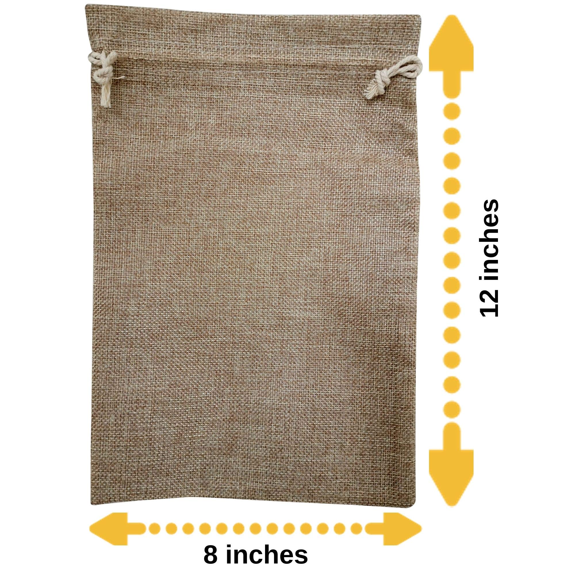 25 Pack 8x12 Inch Burlap Drawstring Bags - Reusable Eco-Friendly Grocery, Storage & Gift Bags for Christmas, Weddings, Birthdays & Party Favors | Perfect for Holiday Wrapping, Kitchen Organization & Home Decor