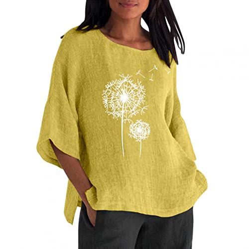 Plus Size Women's Summer Tops - Long Sleeve Linen Blouse with Irregular Hem | Flowy Baggy Tunic Shirt for Casual Outings & Beach Cover-ups