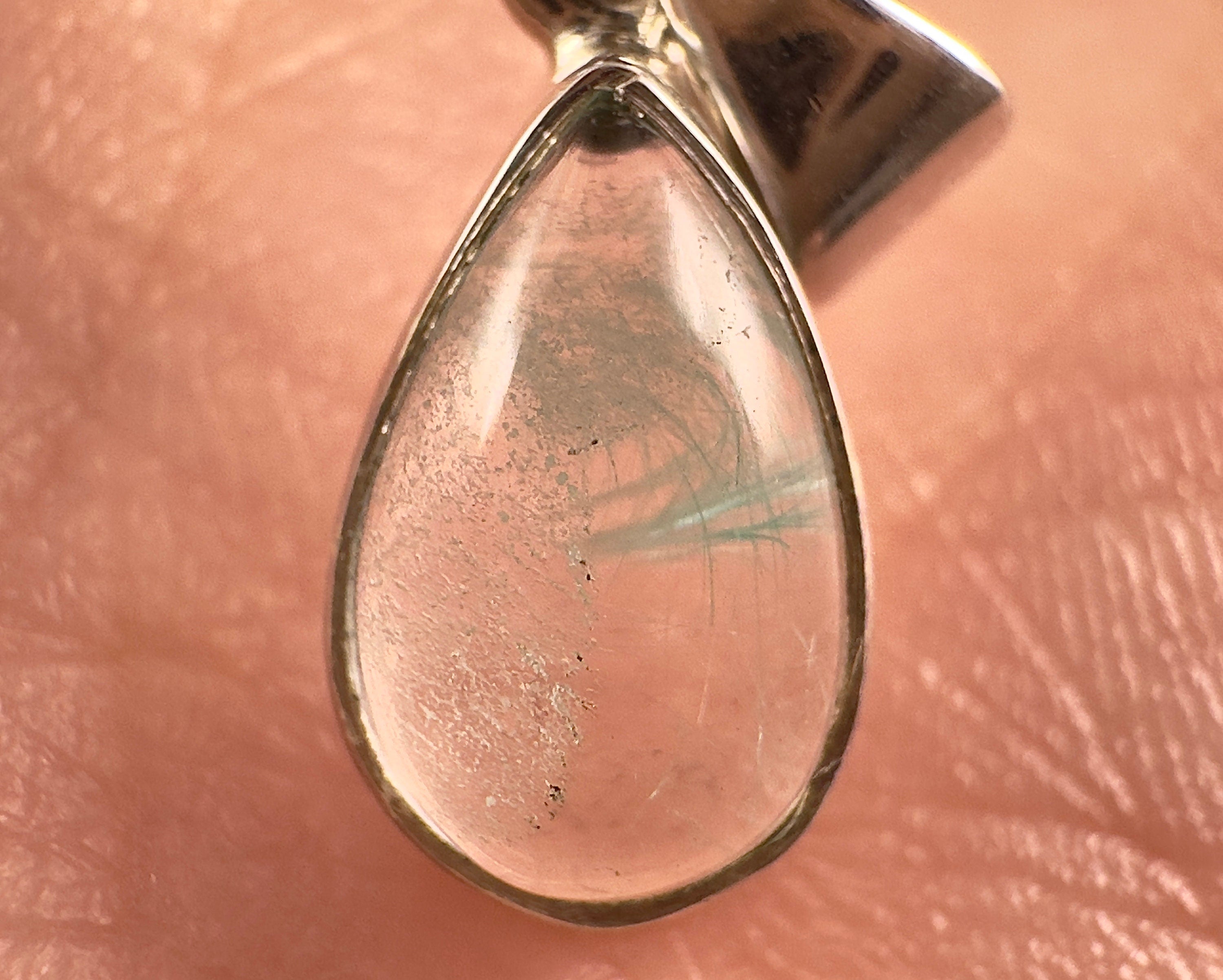 Rare Ajoite Included Quartz Crystal Pendant - Sterling Silver Teardrop Jewelry from Messina, South Africa | Healing Crystal Necklace for Meditation & Energy Work