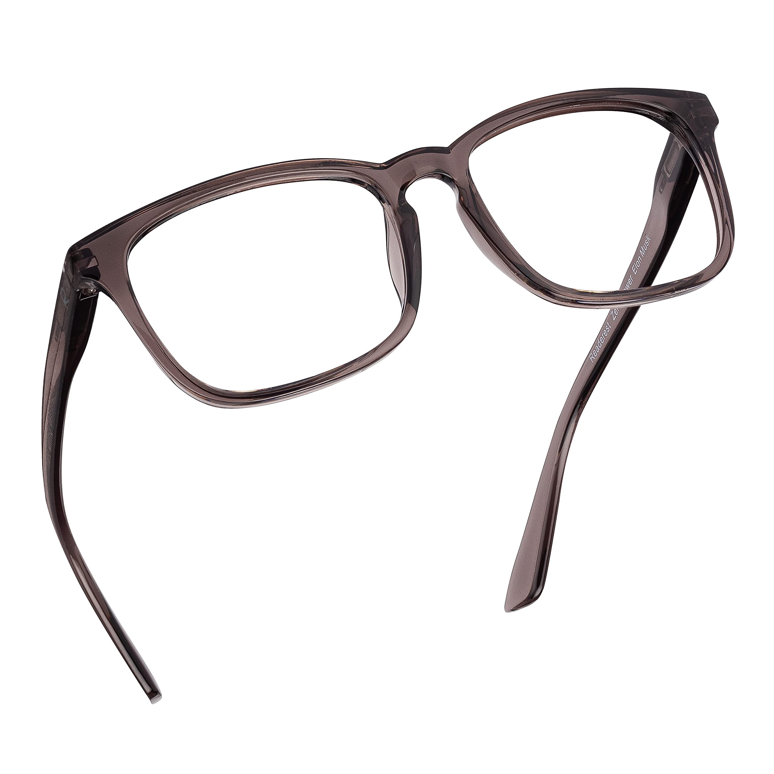 Readerest Blue Light Blocking Reading Glasses - Computer Eyeglasses with Anti-Glare & UV Protection (1.50 Magnification, Charcoal) - Thin Reflective Lens for Men & Women - Reduce Eye Strain for Office Work, Gaming & Screen Time