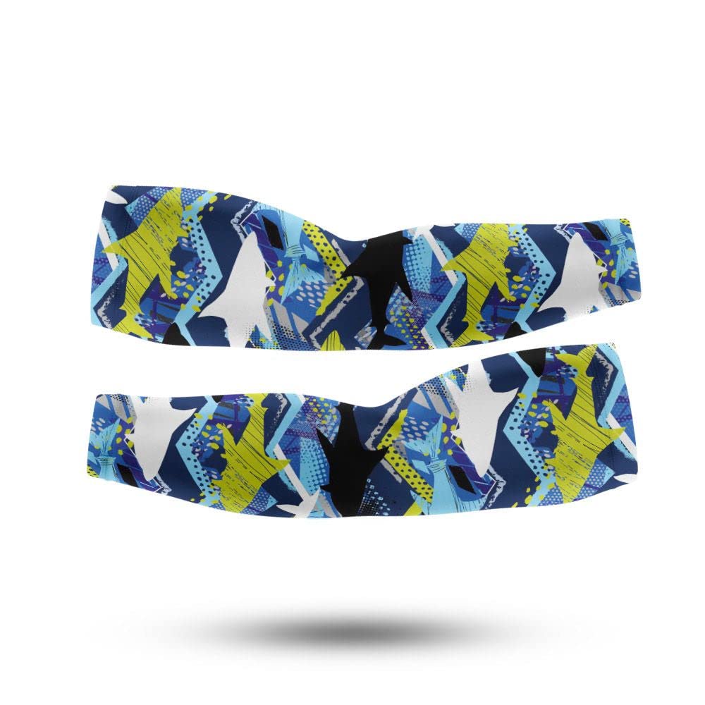 Shark Pattern UV Protection Arm Sleeves for Men & Women - Sunblock Cooling Arm Warmers for Outdoor Sports, Cycling, Running & Workouts