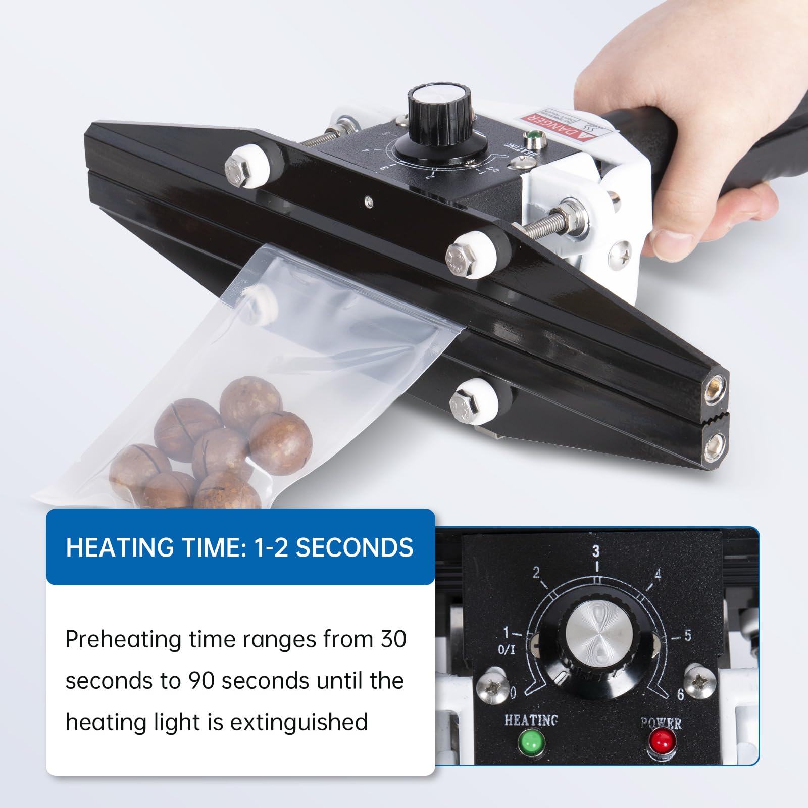 Portable Hand Held Heat Sealer Machine - R-PACK FKR-400, 16 Inch Heat Sealing Tool for Foil Bags, Kraft Bags & Mylar Bags | Food Storage, Coffee Packaging & Vacuum Sealing | Commercial & Home Use