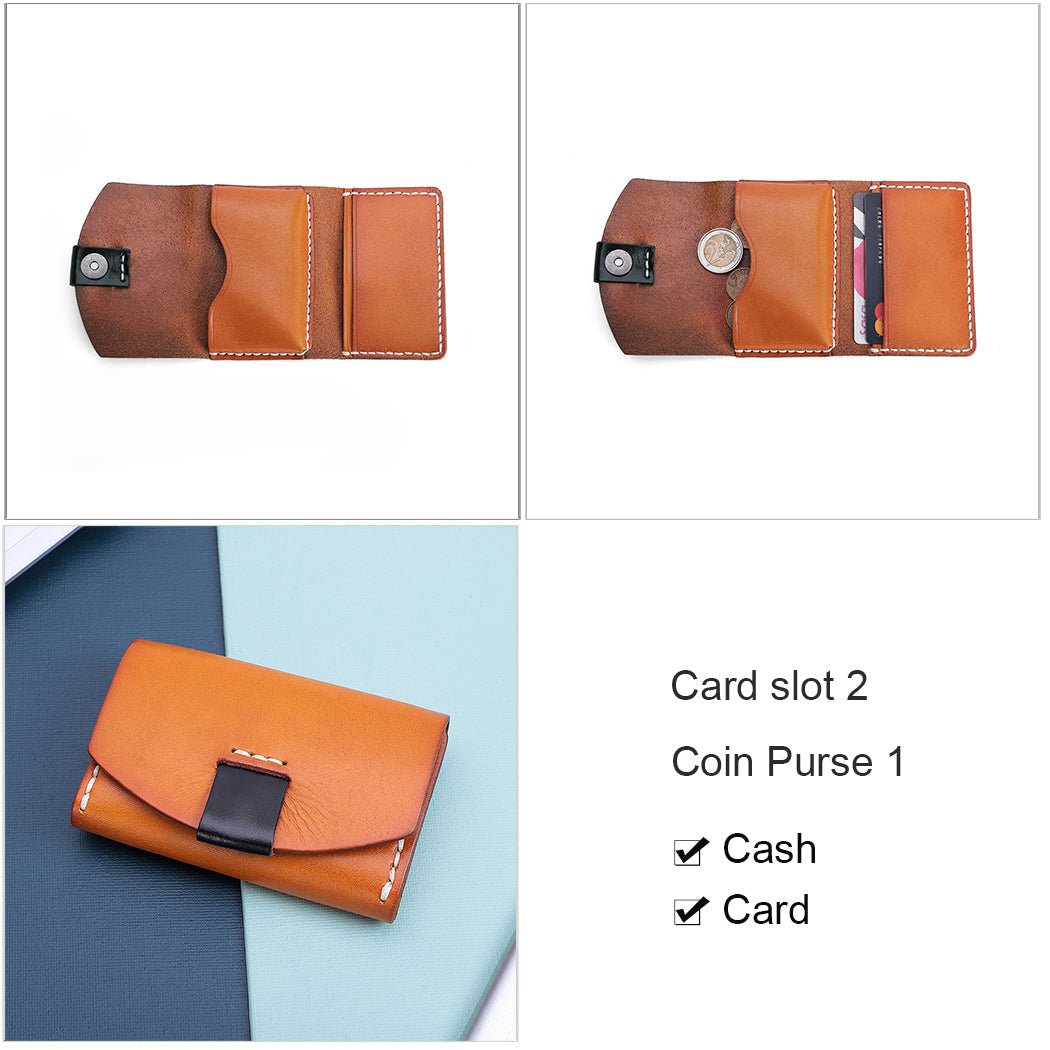 Hand Stitched Genuine Leather Trifold Wallet for Women - Slim RFID Blocking Credit Card Holder - Perfect for Everyday Use, Travel & Gifting