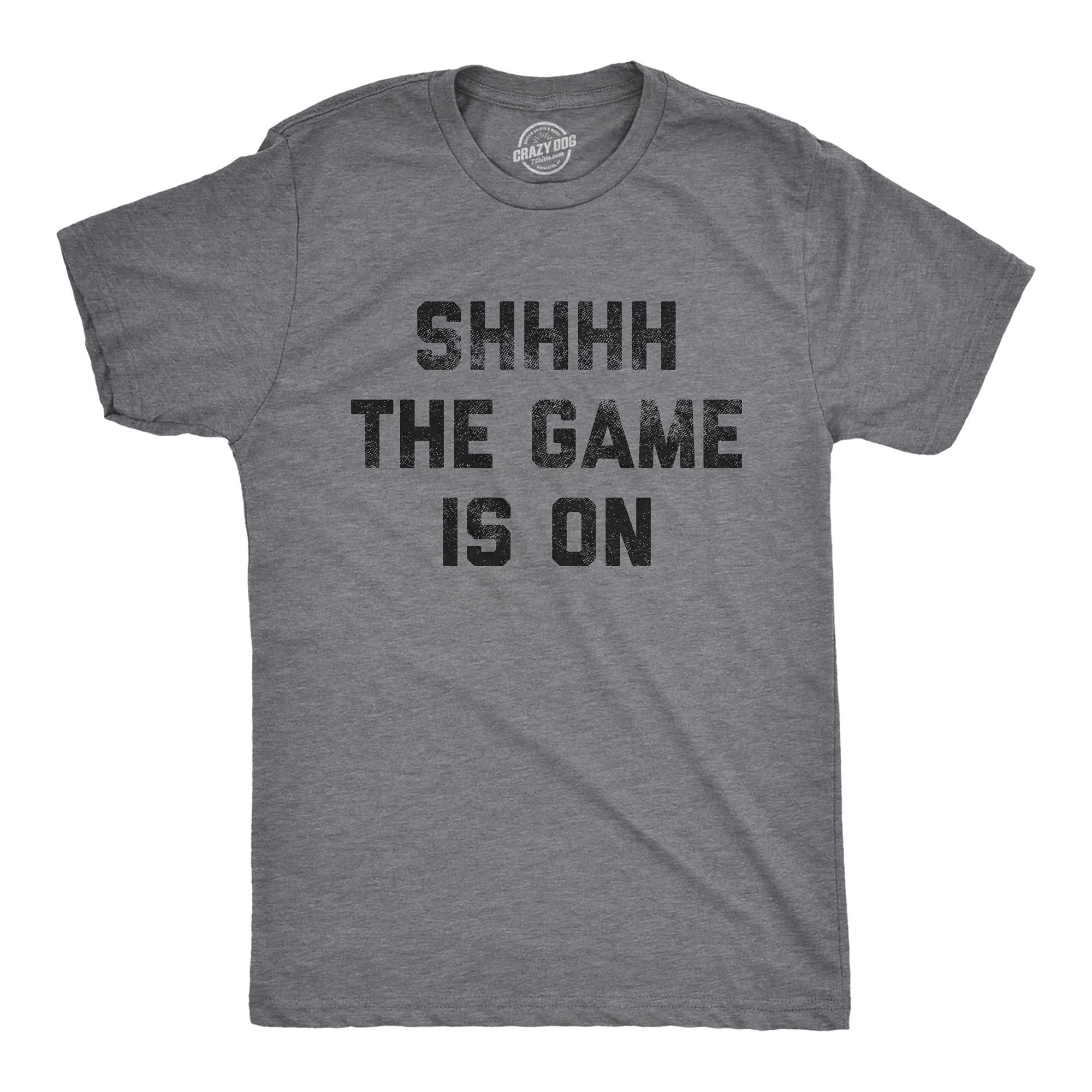 Funny Men's 'Shhh The Game is On' Football T-Shirt - Novelty Sports Tee for Big Game Sunday | Perfect for NFL Fans, Tailgating & Sports Bar Outfits