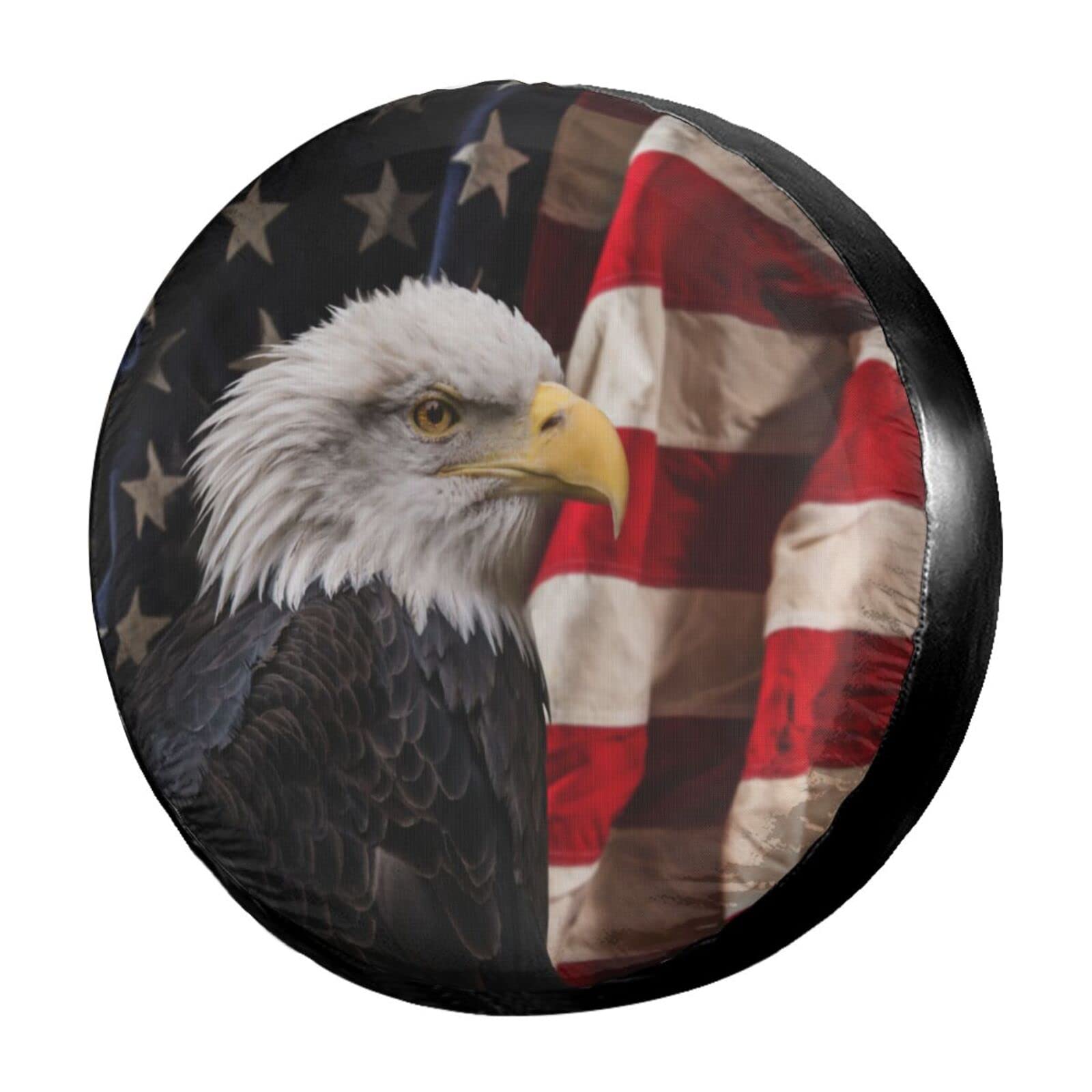 American Bald Eagle Spare Tire Cover - Waterproof & Dustproof 15 Inch Wheel Cover for Jeep, Trailer, RV, SUV & Most Vehicles | Perfect for Off-Road Adventures & Camping Trips
