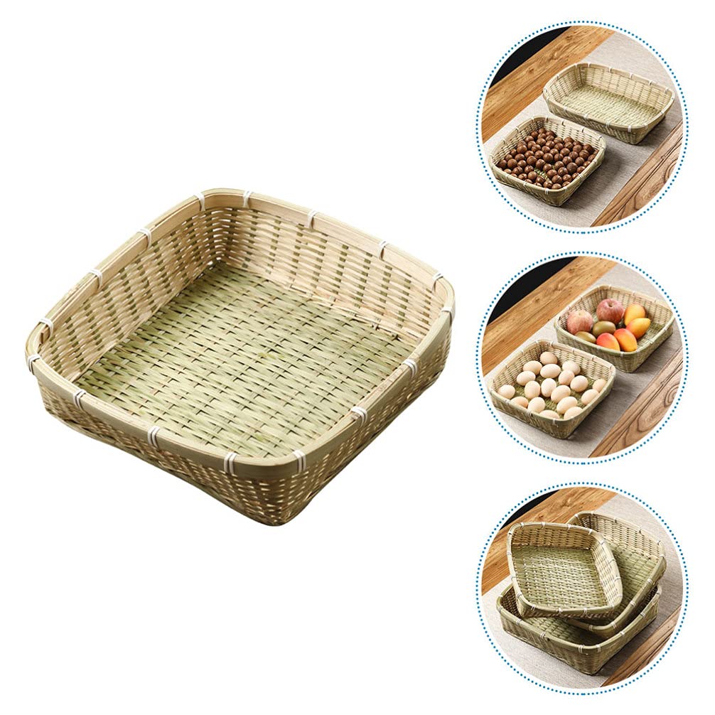 DOITOOL Bamboo Storage Basket - Natural Wooden Desktop Organizer for Home, Office, Bathroom | Perfect for Organizing Keys, Jewelry, Makeup & Small Essentials
