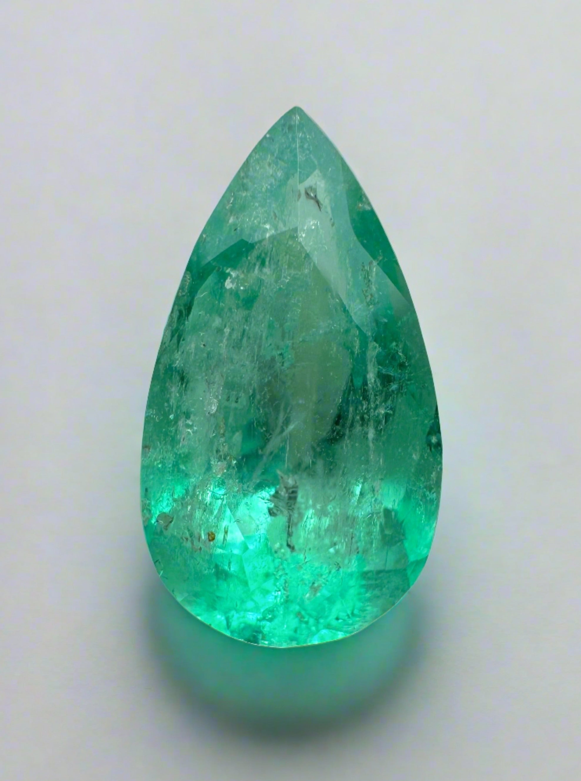 2.10 Carat 12x6.5mm Natural Colombian Emerald Pear Cut Loose Gemstone for Jewelry Making - Engagement Rings, Pendants & Earrings
