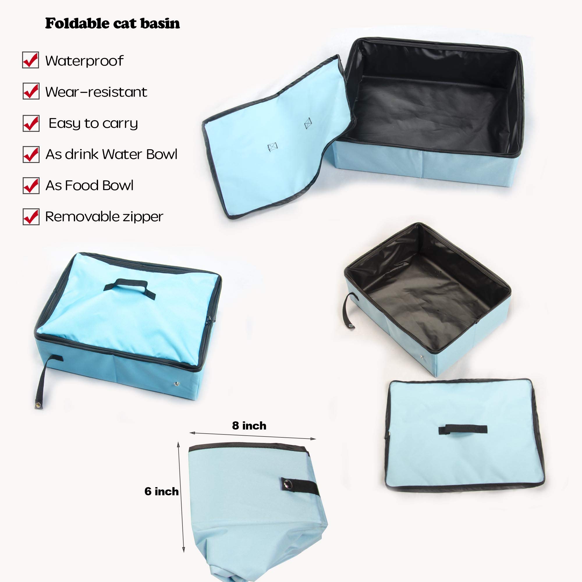 Mispace Portable Twin Compartment Cat Cage & Dog Kennel - Foldable Pet Carrier with Carry Bag, 2 Hammocks, Mats & Litter Box - Ideal for Travel, Home & Vet Visits - Comfortable Puppy Crate for Small Dogs & Cats