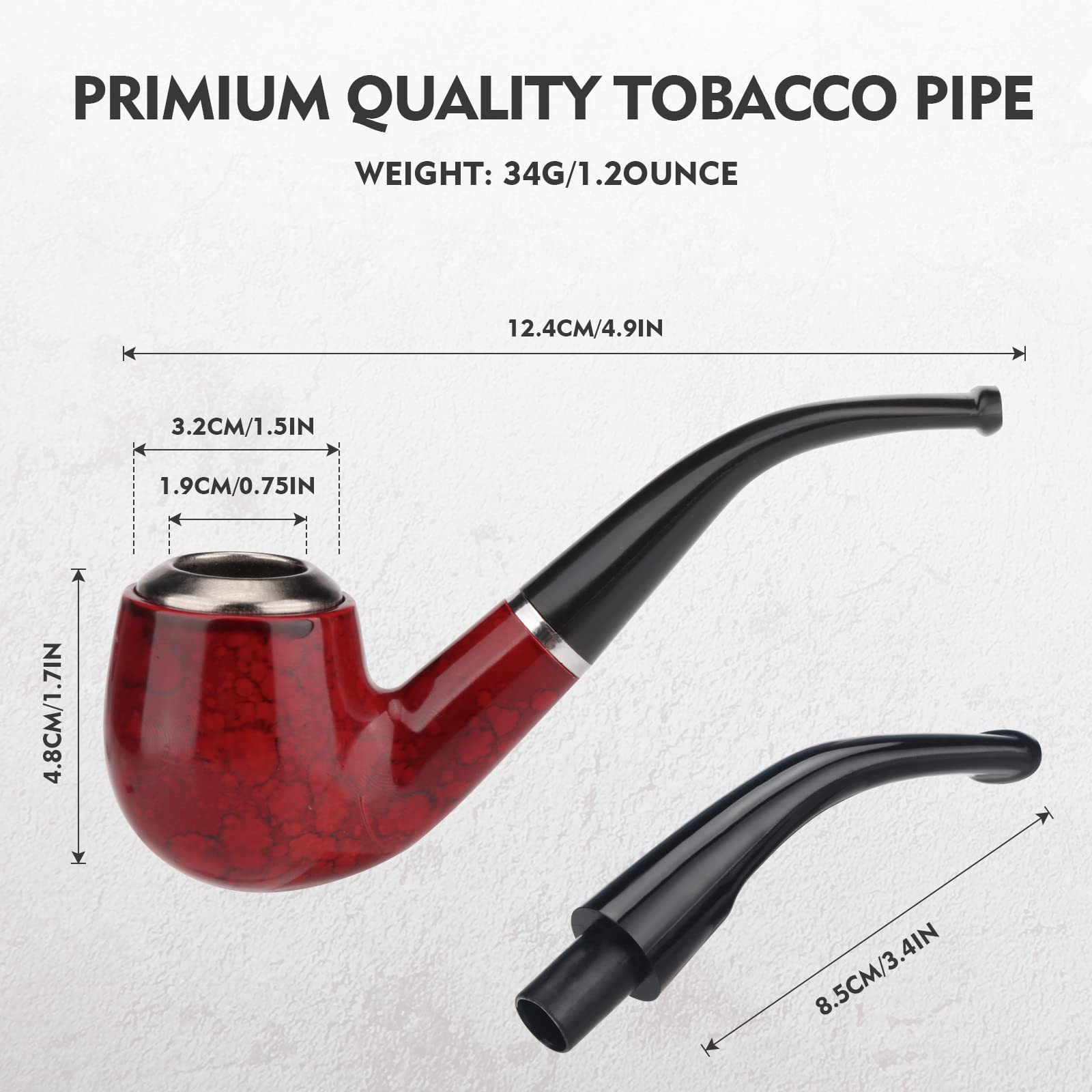 Scotte Captain Pipe Red Pipe - Premium Smoking Pipe for Tobacco & Herbs | Perfect for Relaxation & Social Gatherings