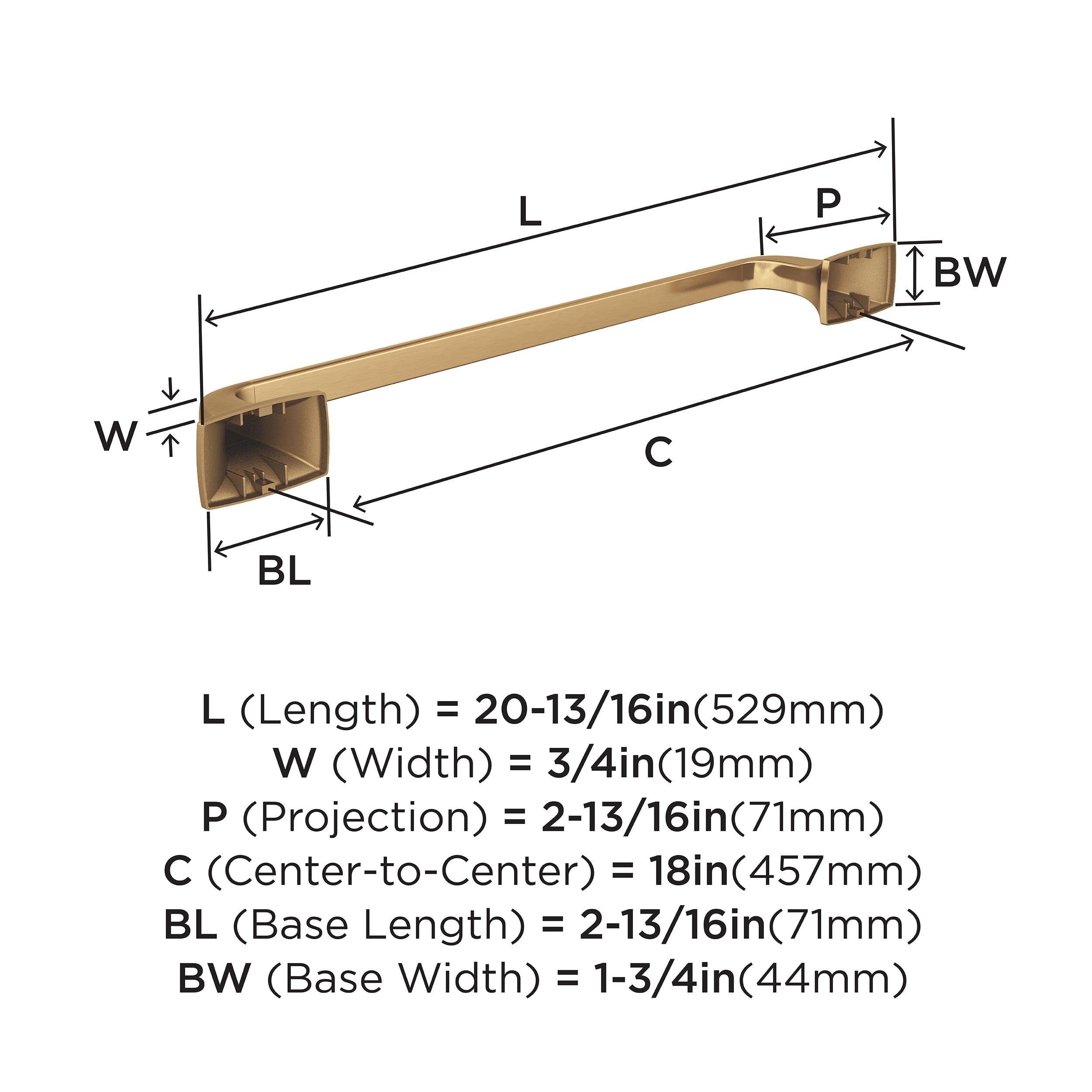 Amerock BH36013CZ Champagne Bronze Towel Bar - 18 Inch (457mm) Bathroom Towel Rack Holder | Highland Ridge Collection | Rust-Resistant Bath Hardware for Bathroom, Spa & Guest Room Decor