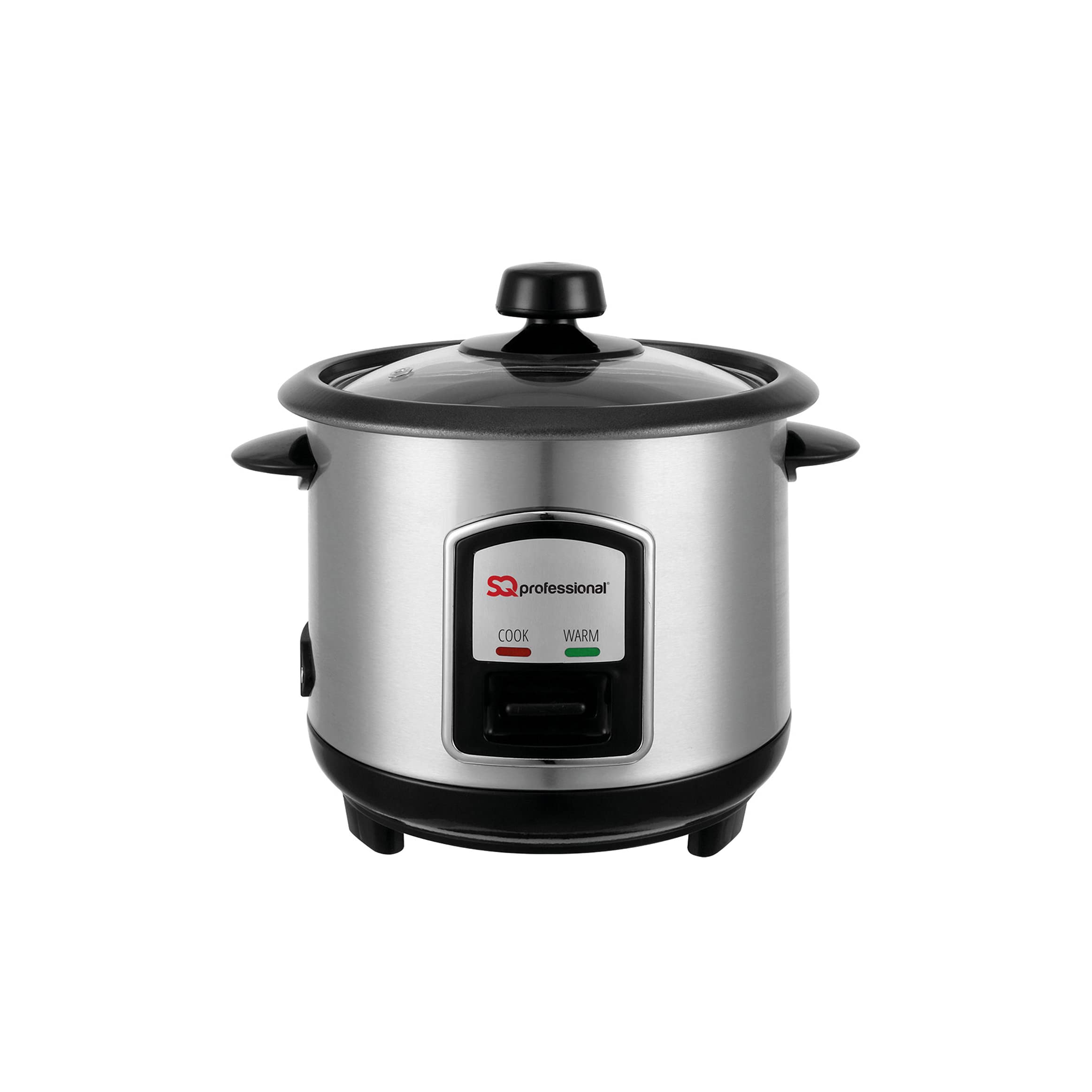 SQ Professional 0.8L Stainless Steel Rice Cooker 350W - Compact & Durable for Perfect Rice, Ideal for Small Kitchens, Dorms & Office Use