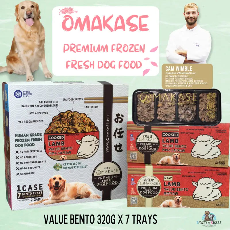 OMAKASE RAW Frozen Dog Food - 10 Flavor Variety Pack, 2.24kg (7 x 320g) - Grain-Free, High Protein Natural Meal for Dogs - Perfect for Raw Diet, Meal Prep & Special Occasions