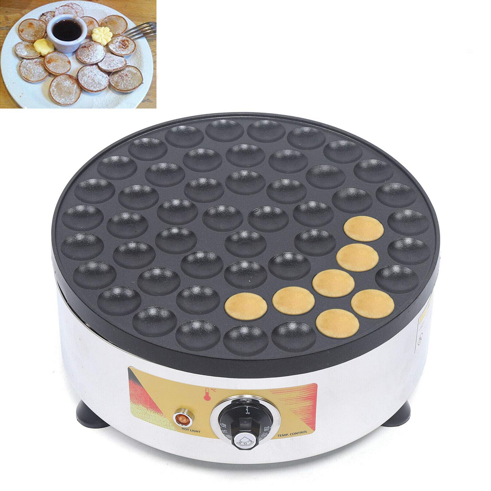 **Commercial 1650W Mini Muffin Maker Machine - 52 Holes Nonstick Electric Pancake Baker for Dorayaki, Dutch Pancakes & Soufflés (110V, 50-300°C, 50pcs) - Perfect for Cafés, Bakeries & Home Breakfast**