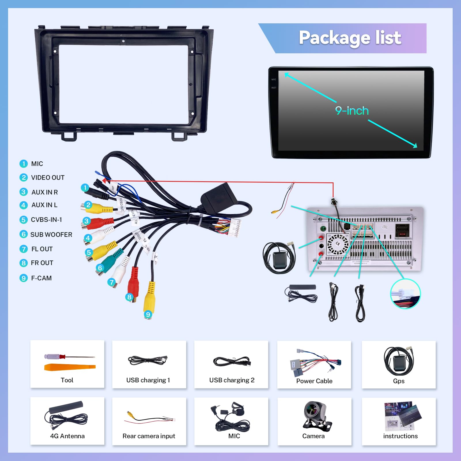 2007-2011 Honda CRV 5Ghz WiFi Car Stereo with 9