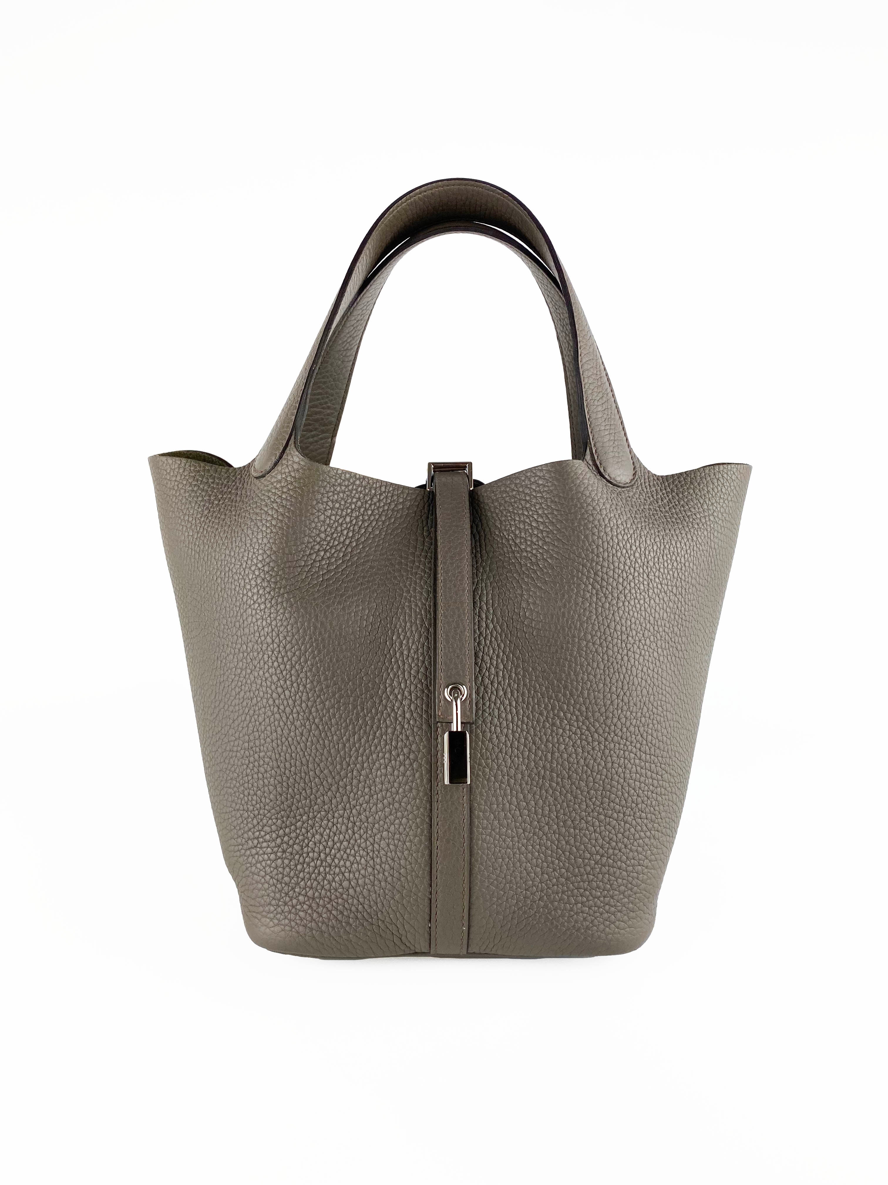 Hermes Etoupe Picotin 22 Bag - Luxury Leather Handbag for Women | Perfect for Everyday Use, Work & Travel Accessories
