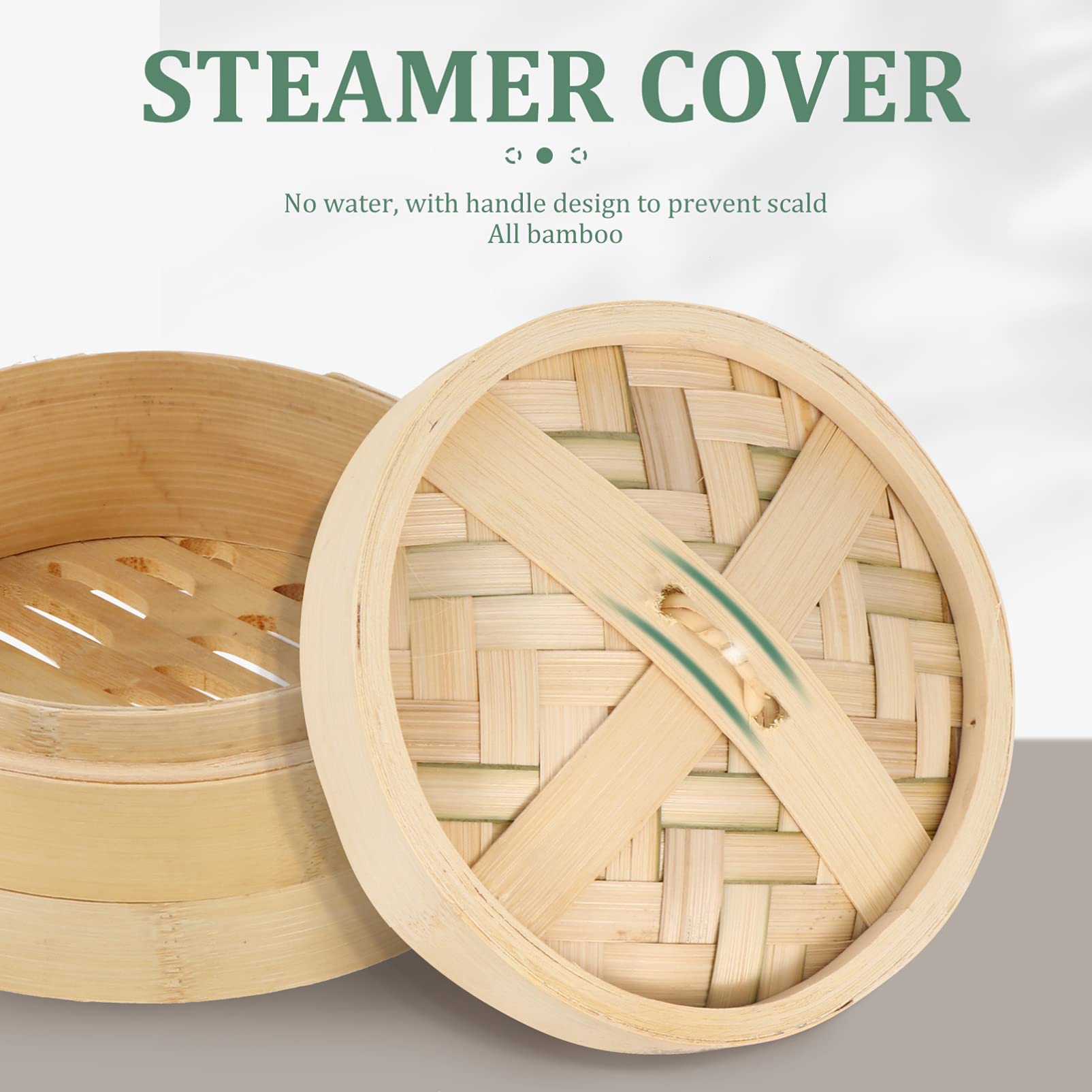 Hemoton Bamboo Steamer Basket Set - 3-Piece Traditional Chinese Dim Sum Dumpling Steamer for Buns, Vegetables & Eggs - Handmade Wooden Cooking Pot for Asian Food, Perfect for Home Kitchen & Restaurant Use