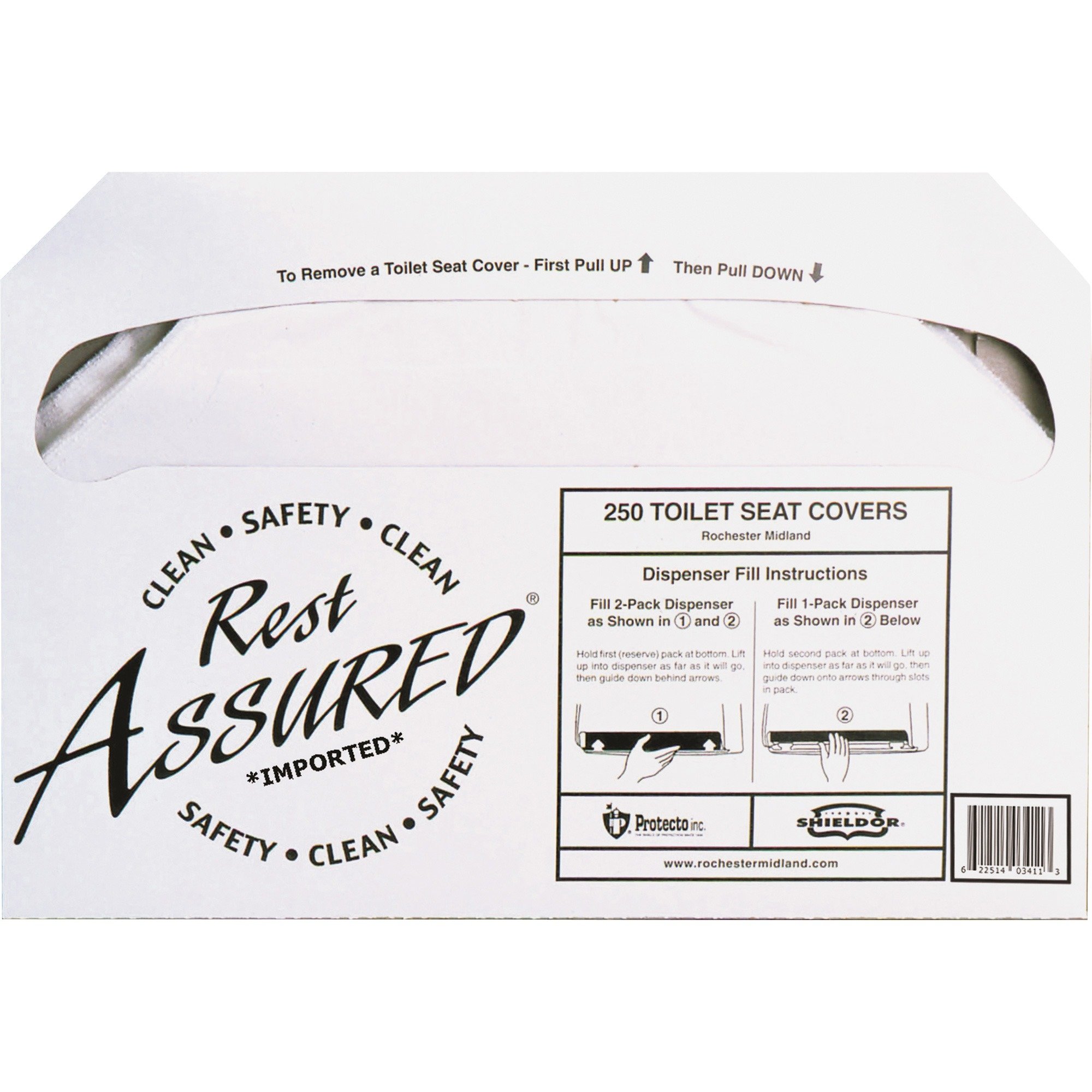 Rest Assured Disposable Toilet Seat Covers (250 Count) - Flushable, Biodegradable & Hygienic - Perfect for Travel, Public Restrooms & Office Use