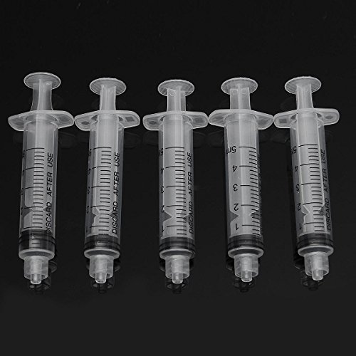 5Pcs 5Ml Blunt Tip Syringes with Sealed Press Tips - Perfect for Makeup, DIY Crafts, Oil Ink & Glue Application (Great for Tattoo Artists, Nail Art & Small Precision Tasks)
