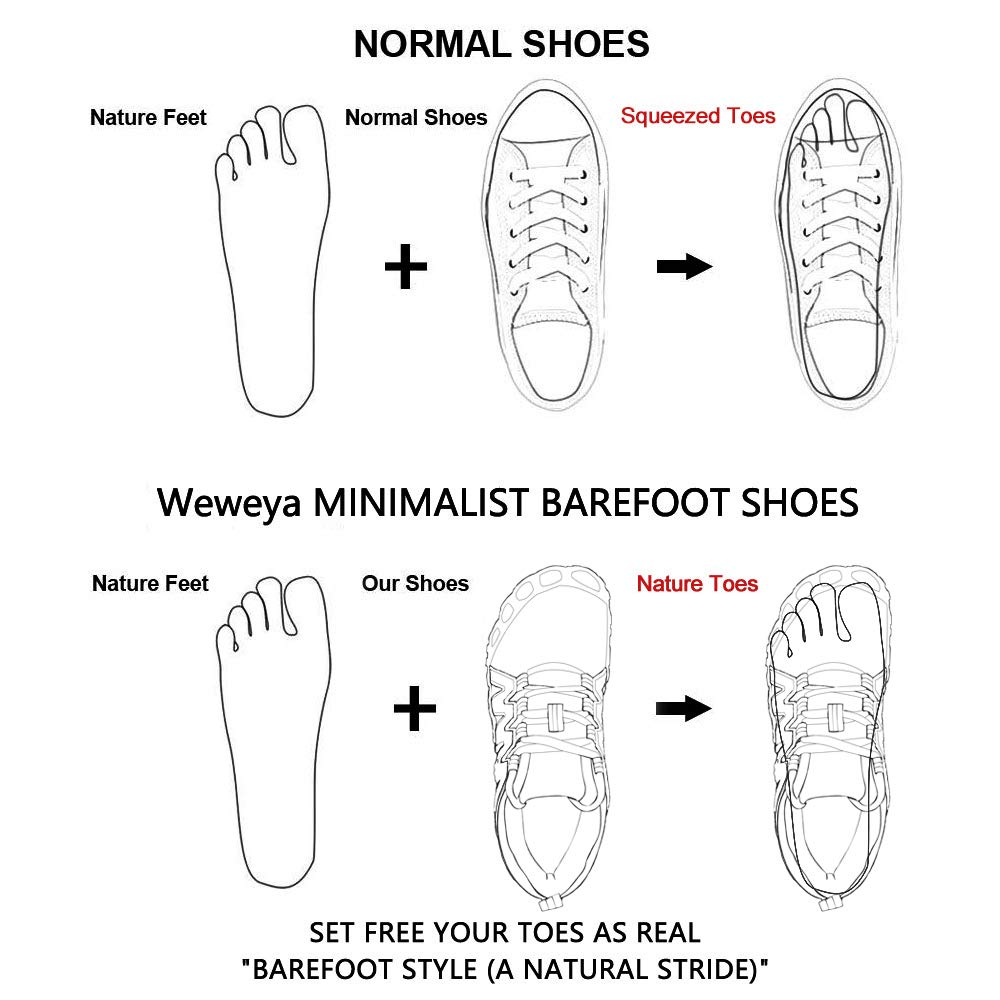 Weweya Women's Barefoot Shoes - Minimalist Running & Cross Training Shoes for Natural Movement - Perfect for Gym, Trail Running & Outdoor Activities