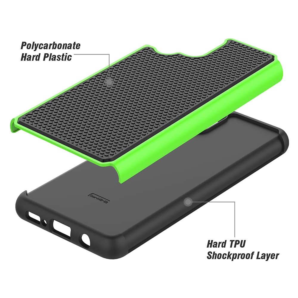 Shockproof Samsung Galaxy A42 5G Case (2021) - Green for Outdoor Protection