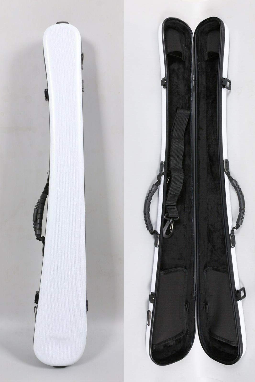 **Yinfente Carbon Fiber Double Bass Bow Case - Holds 2 German Bows, Durable & Lightweight - Perfect for Orchestra, Music School & Professional Musicians (White)**