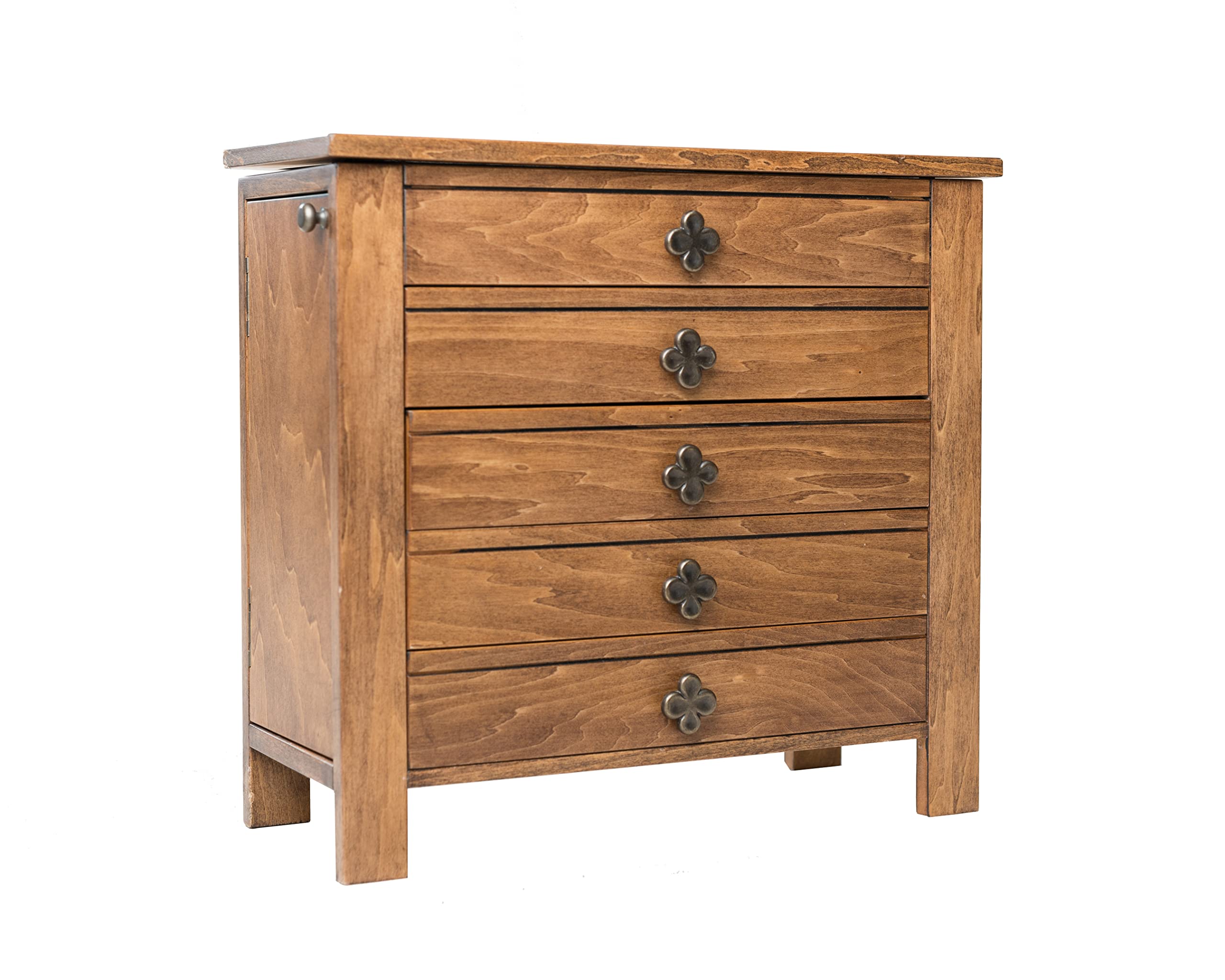 Taylor Jewelry Organization Storage Chest - Pine Wood Jewelry Box for Necklaces, Rings & Earrings - Perfect for Bedroom, Closet & Travel Accessory Storage