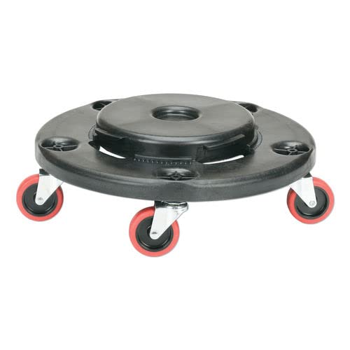 Heavy Duty 350 lbs Capacity Trash Can Dolly with Wheels - Black & Red Utility Cart for Waste Bins, Recycling Containers & Industrial Use - Perfect for Home, Office, Warehouse & Outdoor Cleaning