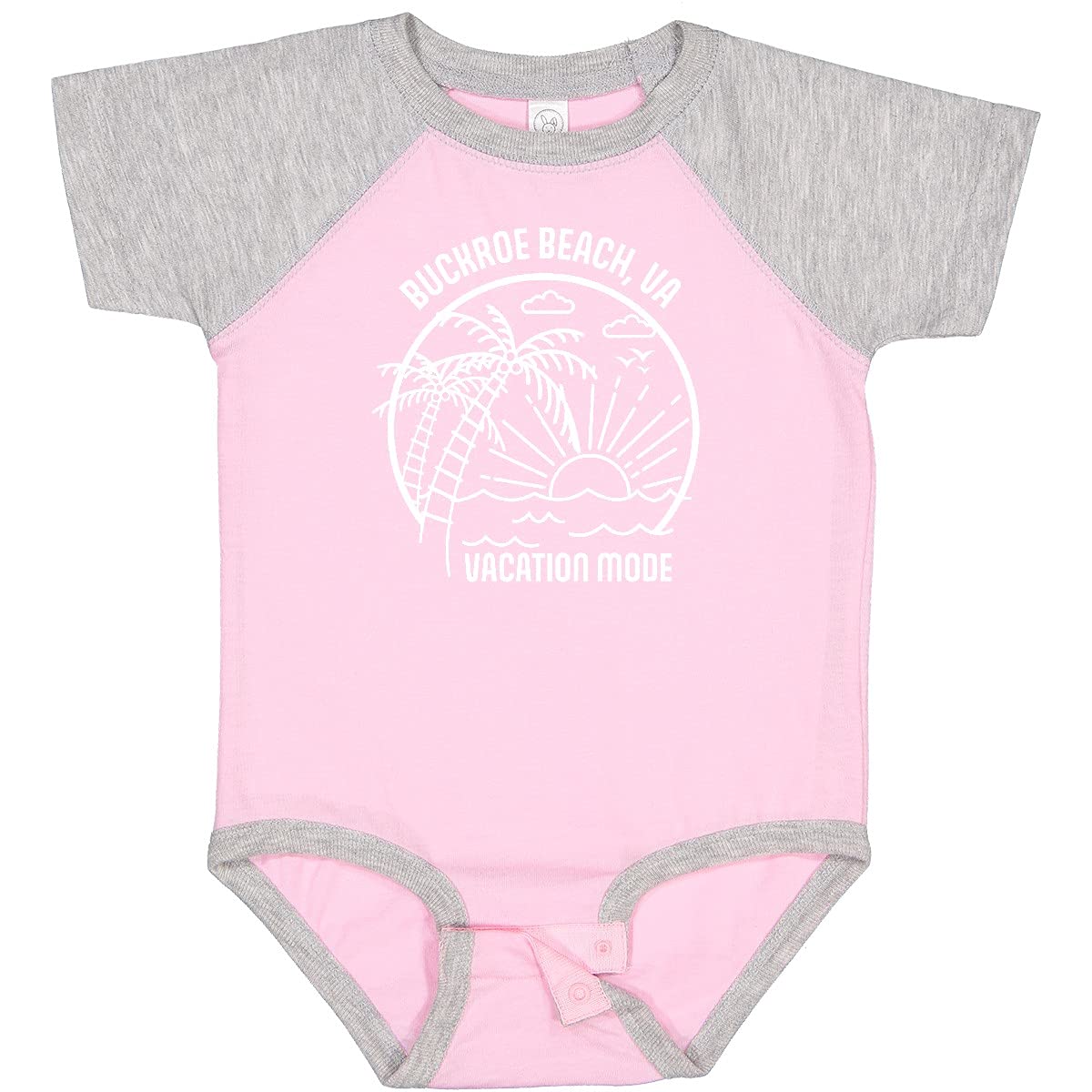 Inktastic Summer Vacation Mode Buckroe Beach Virginia Baby Bodysuit - Cute Infant Romper for Beach Trips & Family Vacations