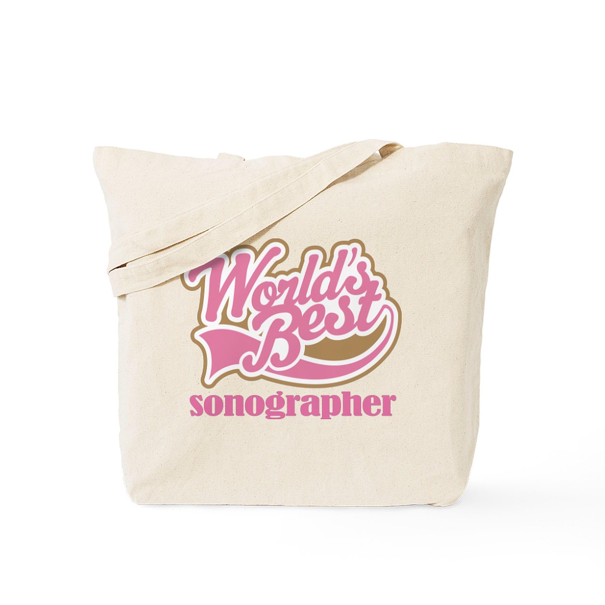 World's Best Sonographer Tote Bag - Natural Canvas Reusable Shopping Bag for Medical Professionals & Ultrasound Techs | Perfect for Work, Groceries & Everyday Use