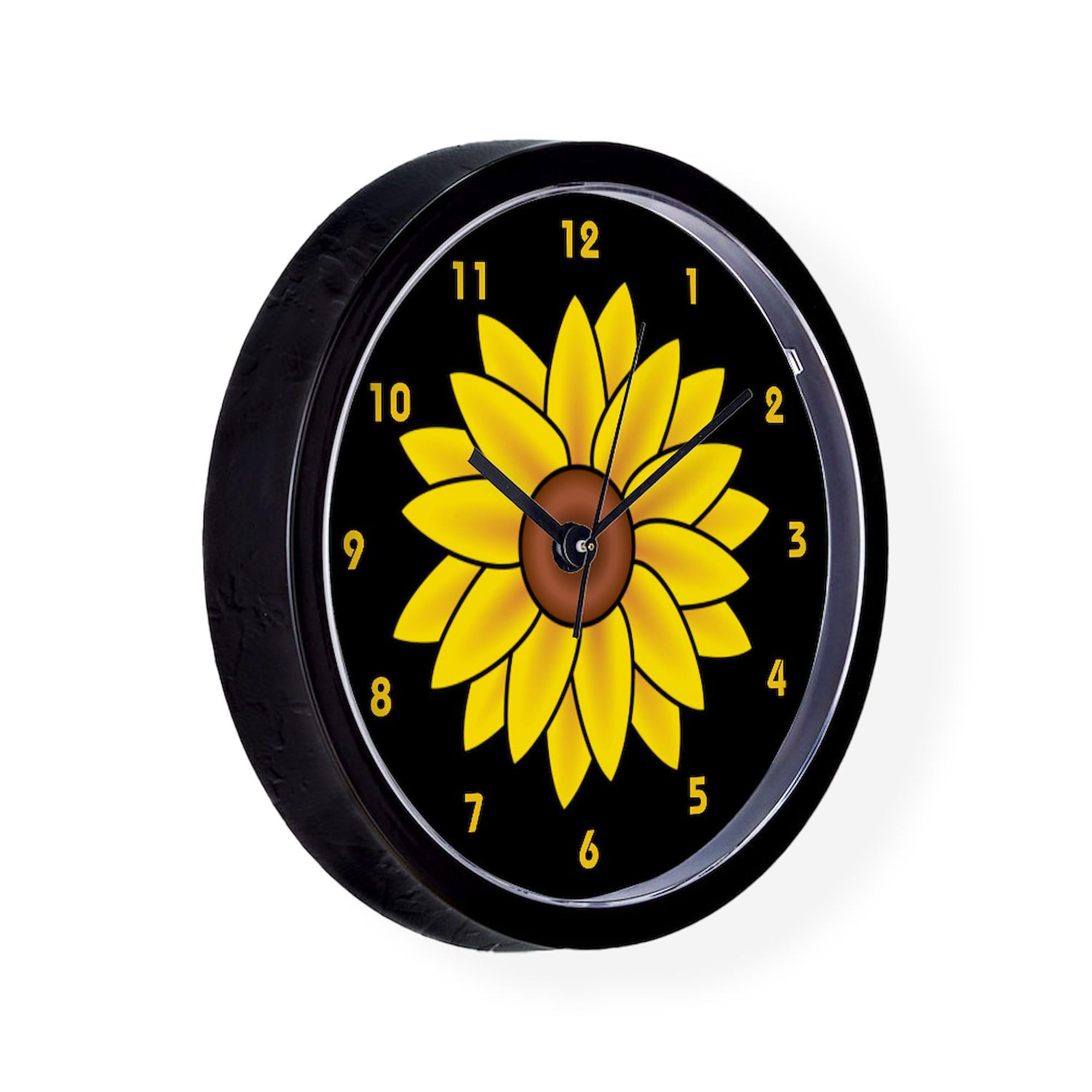 Sunflower Wall Clock 10 Inch - Decorative Clock for Living Room, Kitchen, Office & Home Decor | Perfect for Farmhouse, Boho & Rustic Style Interiors