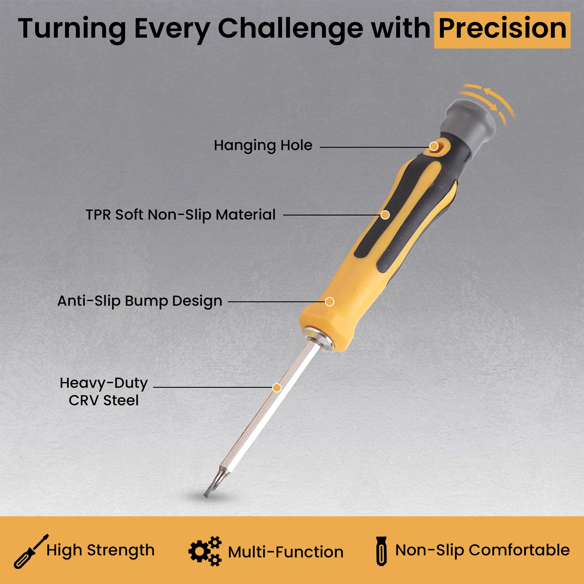 Cheston 12-in-1 Screwdriver Set with Interchangeable Bits | 12-Piece Precision Screwdriver Kit for Electronics, Laptops, PC & Machine Repair | Compact Multi-Purpose Hand Tool for Home, Office & DIY Projects