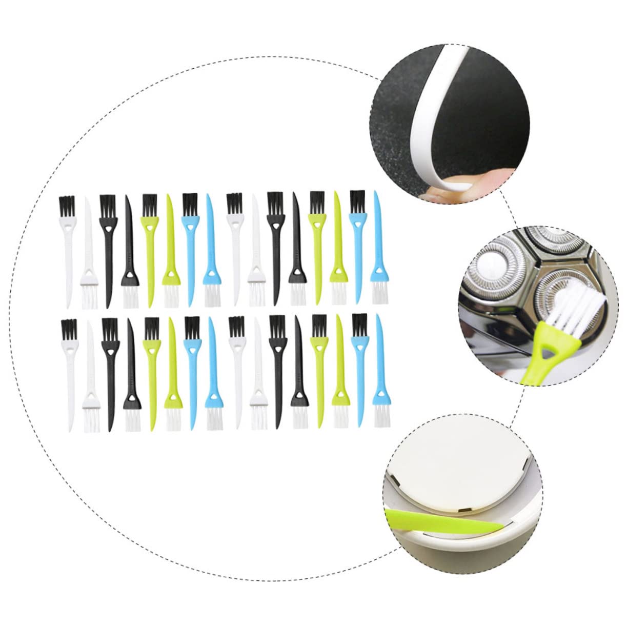 iPetboom 36-Piece Electric Razor Cleaning Brush Set - Includes Car Detailing, Air Vent, Clipper & Deep Scrub Brushes - Perfect for Grooming Tools, Electric Shavers & Small Appliance Maintenance (Home & Barber Shop Use)