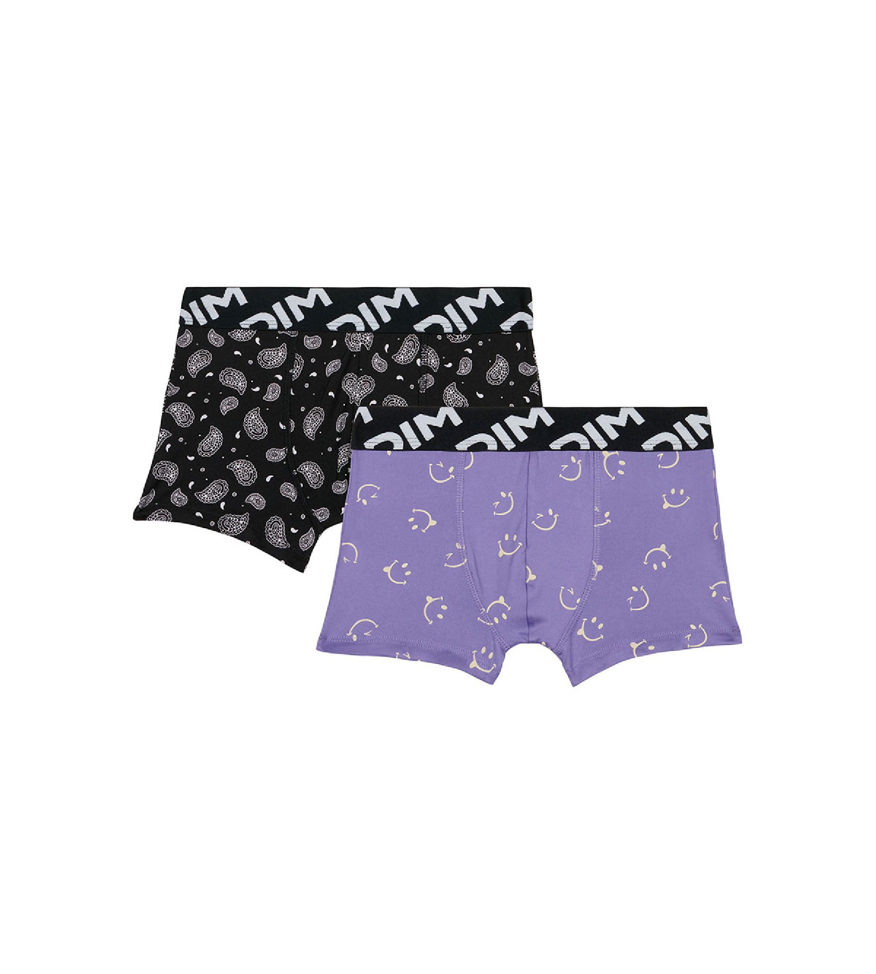 2 Pack Recycled Microfiber Smiley Pattern Boys' Boxer Briefs - Soft, Comfortable Underwear for Kids & Teens - Perfect for School, Sports & Everyday Wear