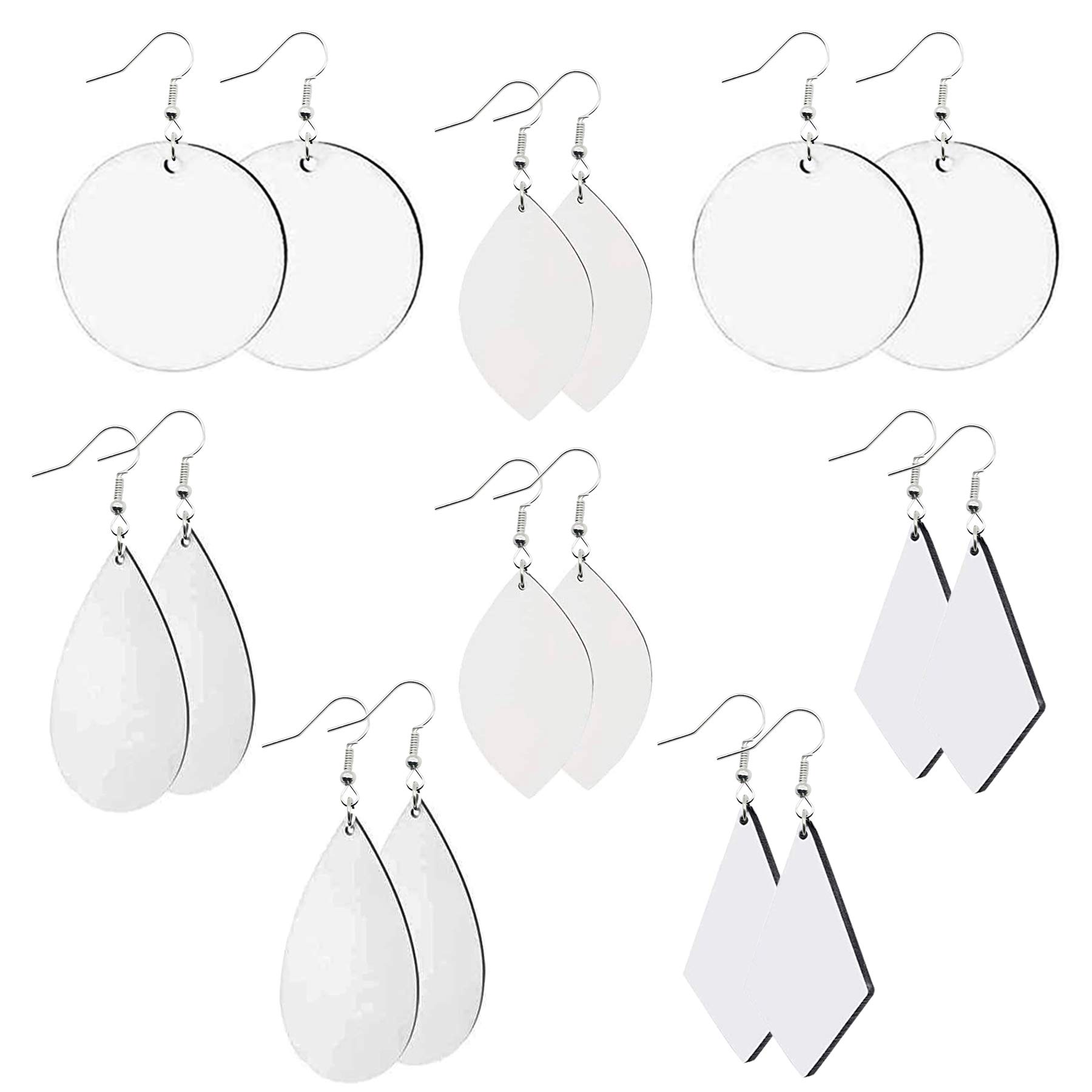 Sublimation Blanks Keychains - Double-Sided Heat Transfer Keychains for DIY Crafts, 10 Pairs with 4 Unique Shapes, Perfect for Personalized Gifts and Event Souvenirs