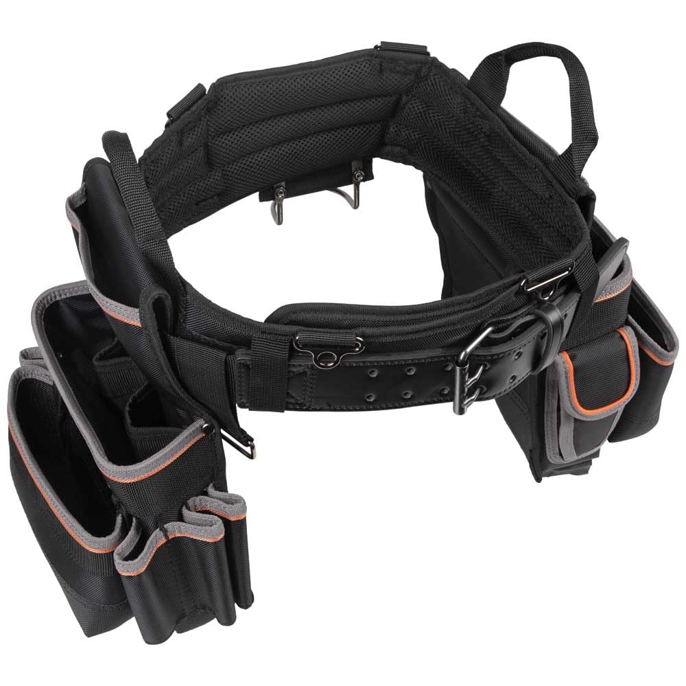Klein Tools 55428 Tradesman Pro Electrician's Padded Tool Belt & Pouch Set - Large Size for Comfort & Durability | Ideal for Electricians, Construction Workers & DIY Projects