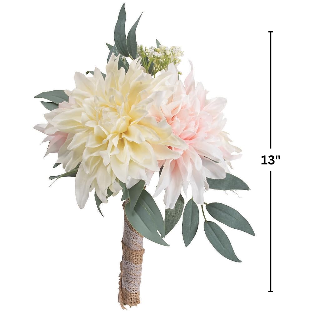 Fun Express Mixed Greenery Floral Bouquet - Artificial Flowers for Home Decor - 1 Piece - Perfect for Centerpieces, Wedding Decor & Table Arrangements