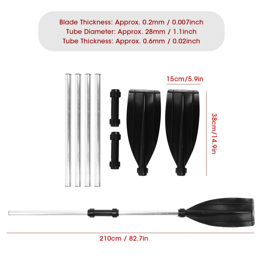 Premium Aluminum Alloy Boat Oars - 210cm/82.7in Detachable Paddles for Kayak, Canoe & Raft | Lightweight & Durable Marine Oars | Perfect for Fishing, Camping & Water Sports Adventures