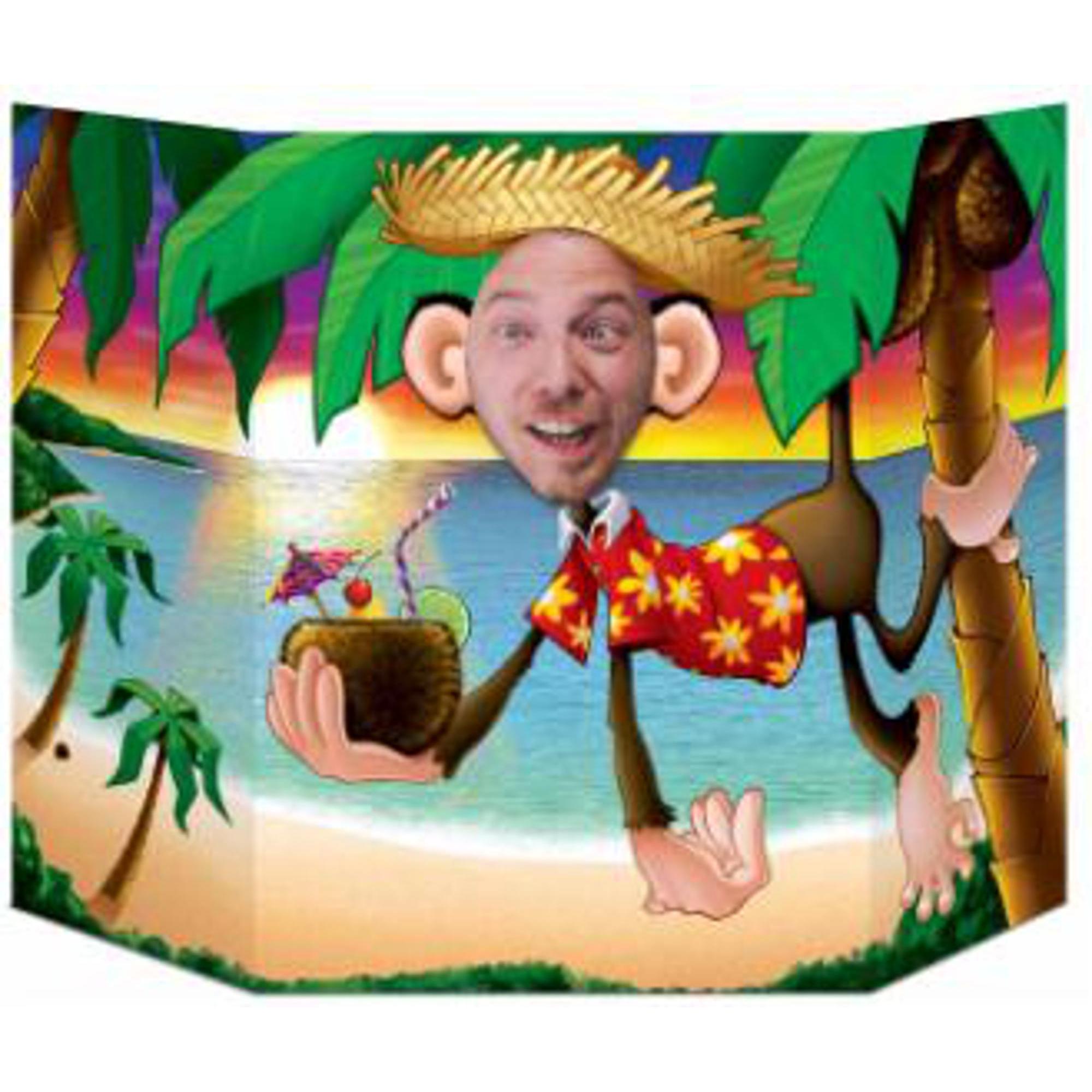 Luau Monkey Photo Prop - 3'1 x 25 - Perfect for Hawaiian Themed Parties, Tropical Events & Beach Photoshoots