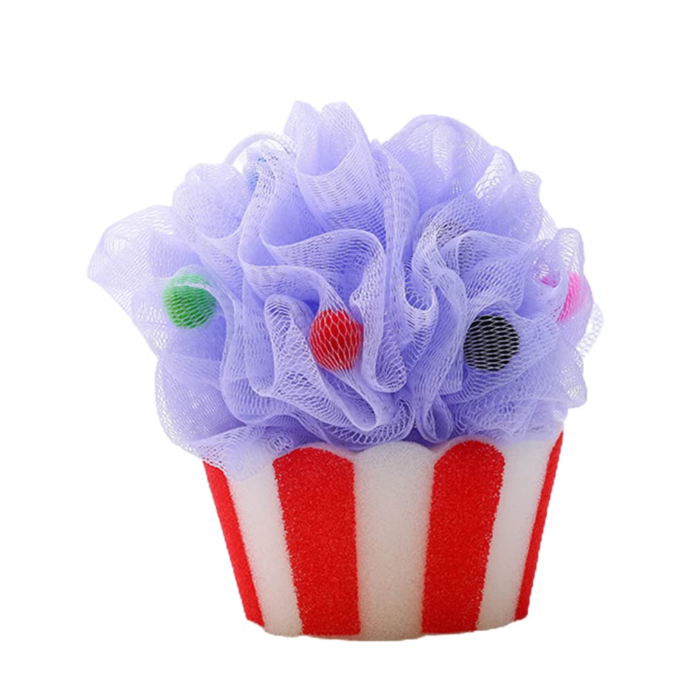 Faruxue Shower Sponge Loofah Balls - Exfoliating Bath Sponge for Body Scrub, Ice Cream Shape for Fun Bath Time, Soft & Gentle Skin Cleansing - Perfect for Spa, Shower & Gift Giving