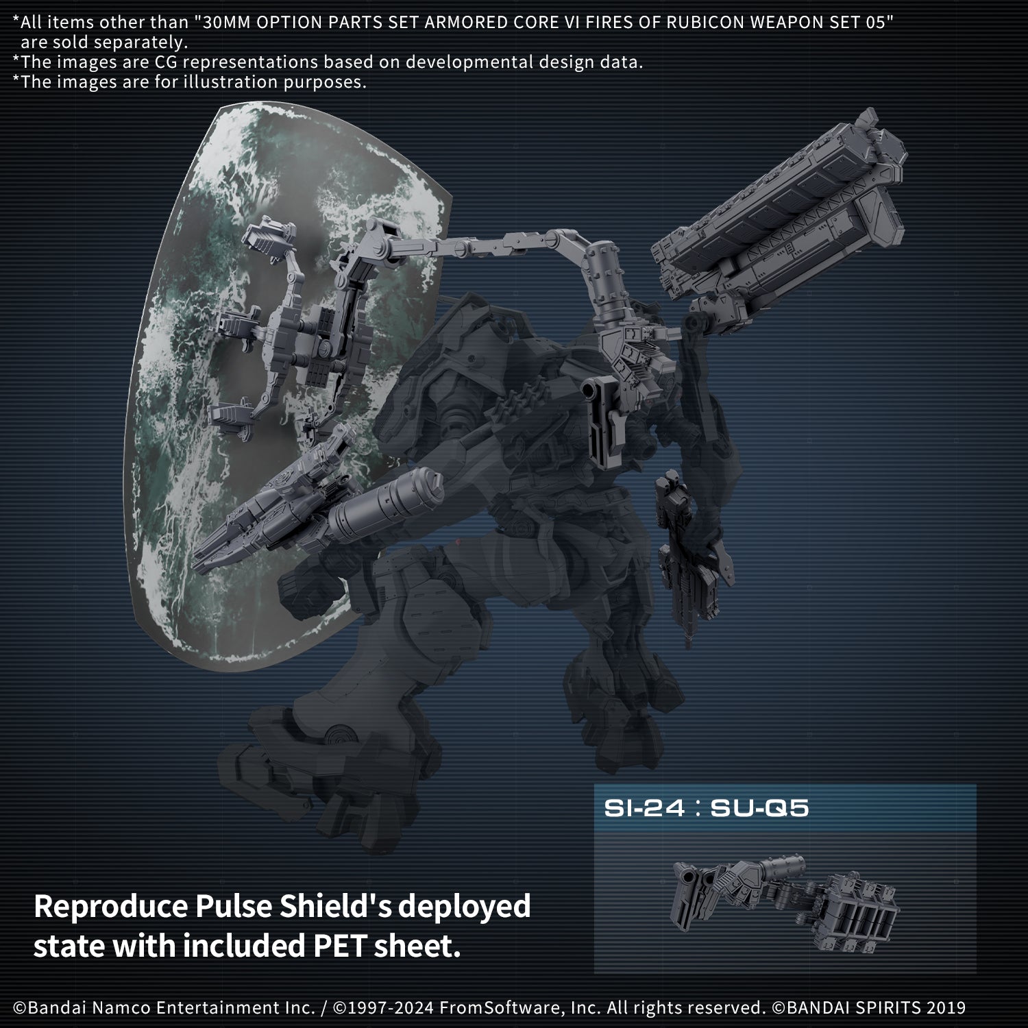 Bandai 30MM Option Weapon Part Set 05 - Armored Core VI Model Kit for Custom Mech Builders | Perfect for Action Figure Customization & Tabletop Gaming Scenes