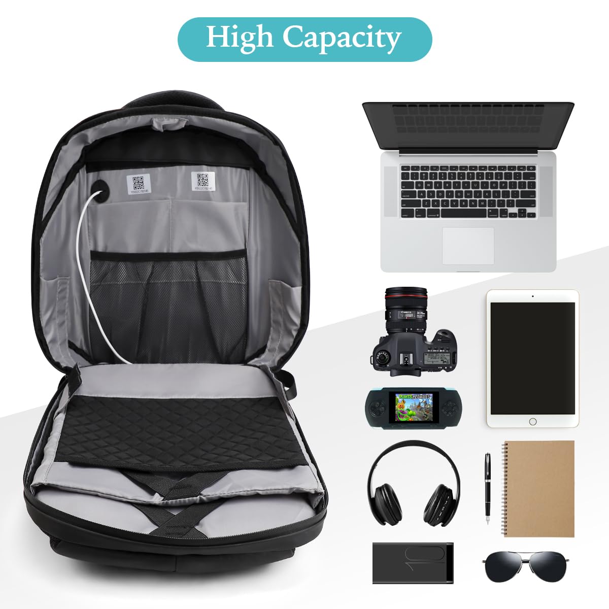 Programmable LED Backpack with HD Color Screen - 15.6 Inch Waterproof Laptop Backpack with App Control for Travel, Motorcycle Riding, and Night Cycling - Perfect for Commuters, Students, and Tech Enthusiasts