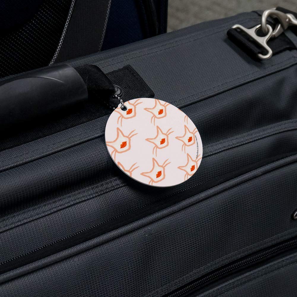 Funny Smooching Kissing Cats Pattern Round Luggage ID Tag - Durable Suitcase & Carry-On Baggage Identifier - Perfect for Travel Accessories & Pet Lover Gifts