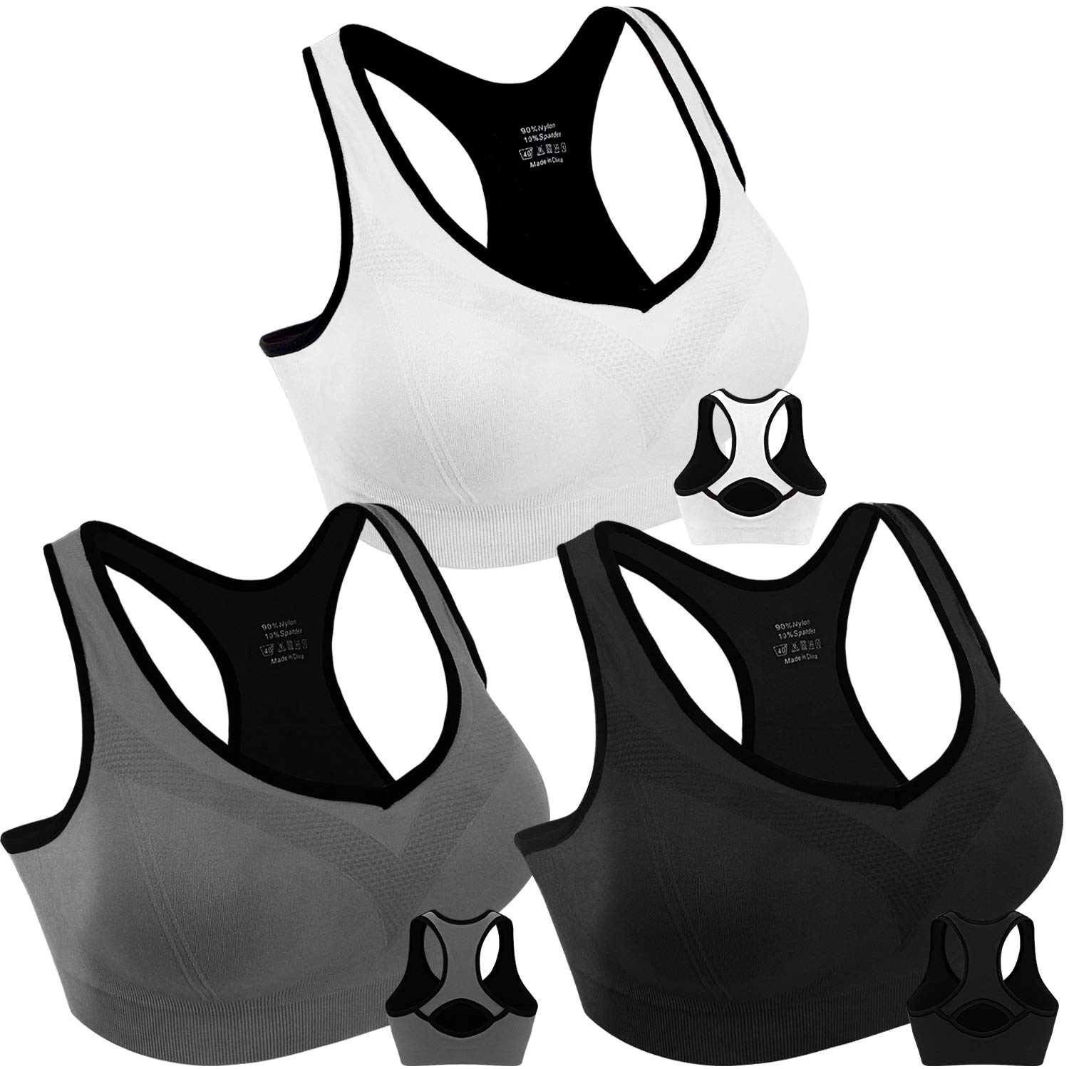 High Impact Sports Bras for Women - Double Layer Racerback Workout Bra for Yoga, Gym & Running - Supportive Fitness Top for Active Lifestyles