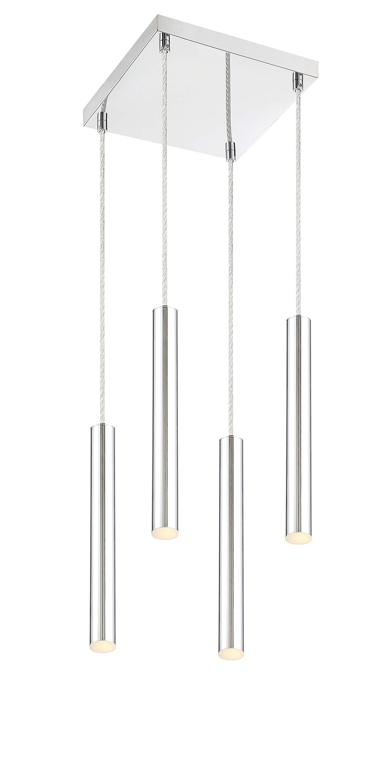 Forest 4-Light Chrome Island Pendant Light - Perfect for Kitchen Islands, Billiard Rooms & Dining Areas