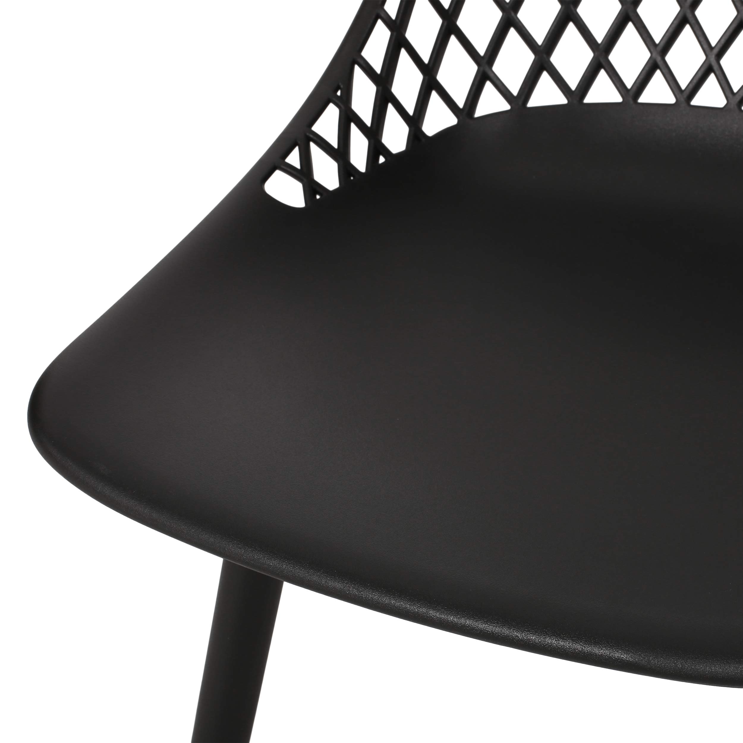 Christopher Knight Home Delora Outdoor Dining Chairs (Set of 4) - Black Patio Furniture for Garden, Backyard, Poolside & Restaurant Use